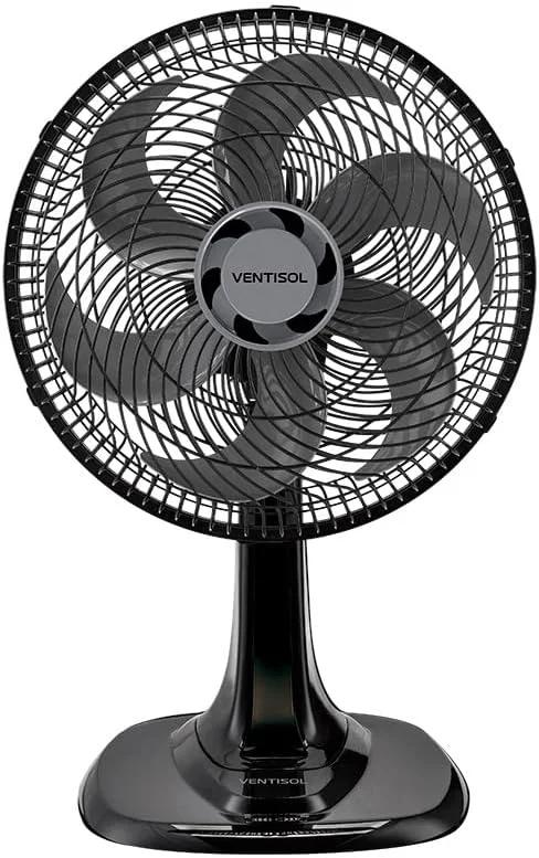 Ventilador de Mesa Ventisol Turbo 6 Pás 40cm Preto 127V